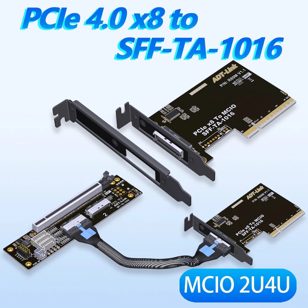ADT-Link PCIE 4.0 X8 To SFF-TA-1016 Adapter Card MCIO Chassis External for 2U4U Chassis Extension Cable One-Drag-One Gen4 X8 
ADT-Link PCIE 4.0 X8 To SFF-TA-1016 Adapter Card MCIO Chassis External for 2U4U Chassis Extension Cable One-Drag-One Gen4 X8