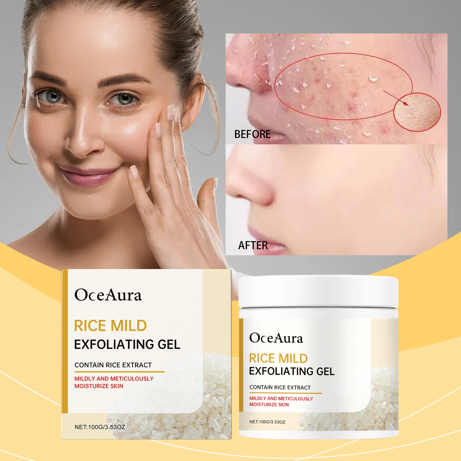 OceAura Rice Face Cleansing Gel Skin Rejuvenation Gel Face Cleansing Body Care Gentle Tenderness 
OceAura Rice Face Cleansing Gel Skin Rejuvenation Gel Face Cleansing Body Care Gentle Tenderness