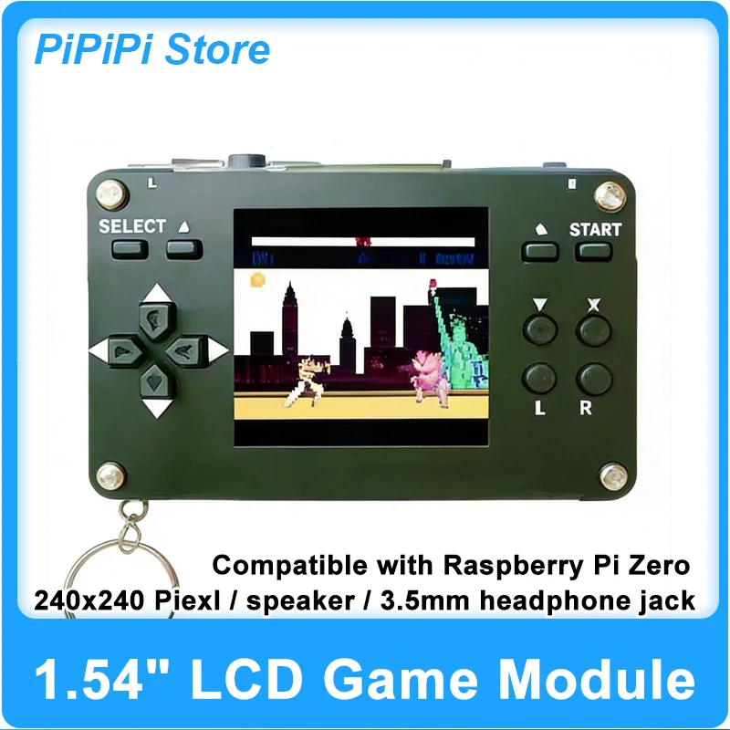 Raspberry Pi Zero game hat Module kit 1.54inch LCD with case Speaker charge function for Raspberry pi Zero/Zero w/Zero 2w
