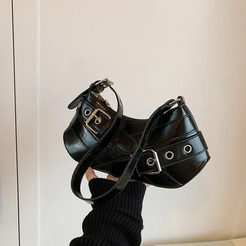 Gothic Punk Y2K Shoulder Bags for Women Fashion Pu Leather Ladies Underarm Bag Design Vintage Female Handbags Small Tote Purse
Gothic Punk Y2K Shoulder Bags for Women Fashion Pu Leather Ladies Underarm Bag Design Vintage Female Handbags Small Tote Purse
