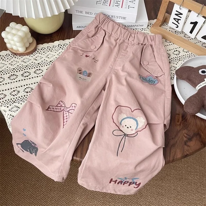 Girls' pants 2025 new children's cartoon printed work pants leg casual pants children drawstring
Girls' pants 2025 new children's cartoon printed work pants leg casual pants children drawstring