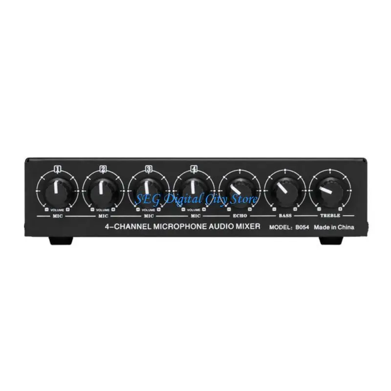 U75B 4-Way Microphones Mixer Support Stereoed Output with Reverberation Treble Bass Adjustment USB 5Volt Power 4CH
U75B 4-Way Microphones Mixer Support Stereoed Output with Reverberation Treble Bass Adjustment USB 5Volt Power 4CH