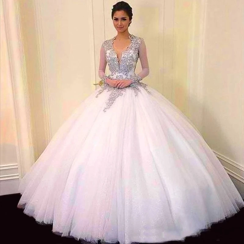 ANGELSBRIDEP Deep V-Neck Ball Gown Wedding Dress Vestido De Noiva Sexy Backless Long Sleeves Formal Bridal Gowns Plus Size
ANGELSBRIDEP Deep V-Neck Ball Gown Wedding Dress Vestido De Noiva Sexy Backless Long Sleeves Formal Bridal Gowns Plus Size