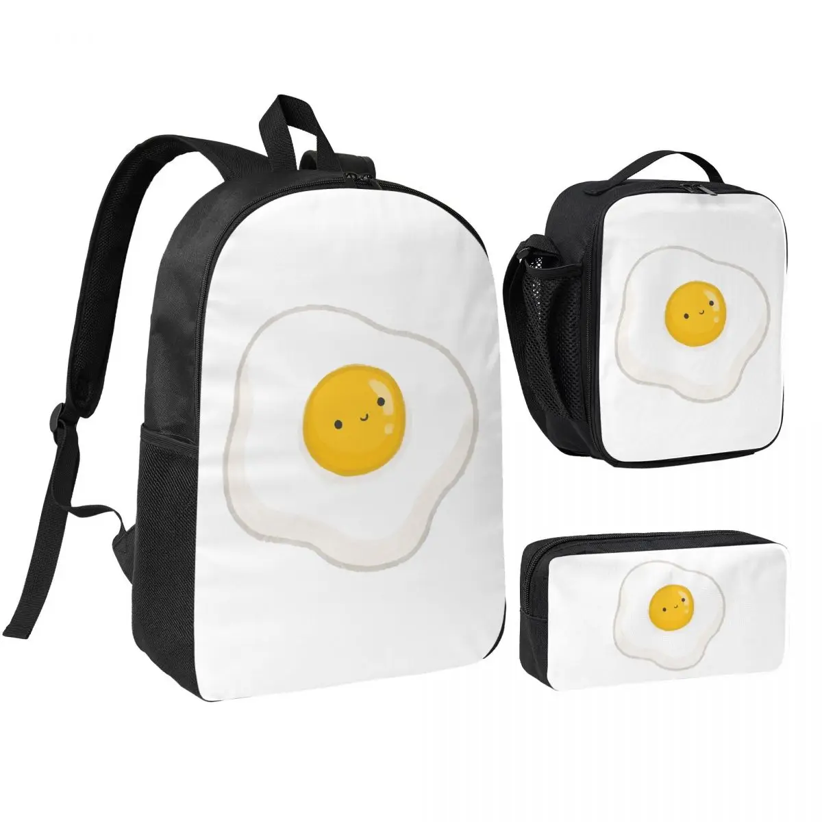 Cute Fried Egg Backpack Student Boys Girls BookBag School Bag Shoulder Bags 3ps Insulated Lunch Bag Pencil Case
Cute Fried Egg Backpack Student Boys Girls BookBag School Bag Shoulder Bags 3ps Insulated Lunch Bag Pencil Case