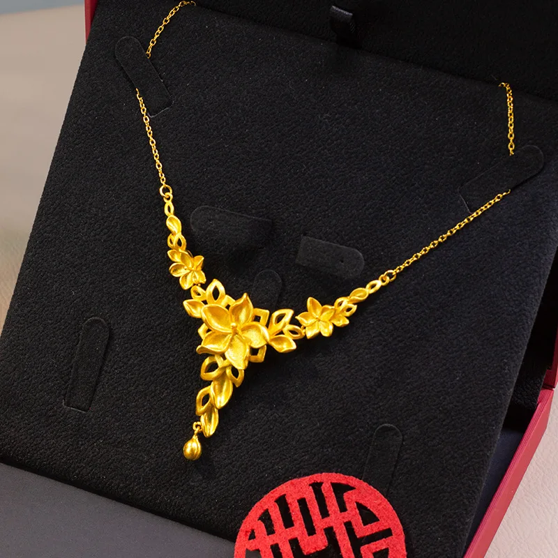 Роскошное ожерелье из чистого золота 9999 пробы 24 карата из настоящего золота с матовым цветком-бабочкой, цепочка на ключицу с полым цветком
Роскошное ожерелье из чистого золота 9999 пробы 24 карата из настоящего золота с матовым цветком-бабочкой, цепочка на ключицу с полым цветком