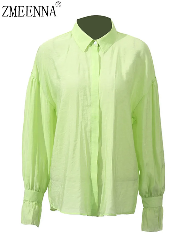 ZMEENNA 2025 Trendy Women's Green Oversized Shirt Long Sleeves Casual Loose Fit Fashion Top Comfortable Stylish ZM1024
ZMEENNA 2025 Trendy Women's Green Oversized Shirt Long Sleeves Casual Loose Fit Fashion Top Comfortable Stylish ZM1024
