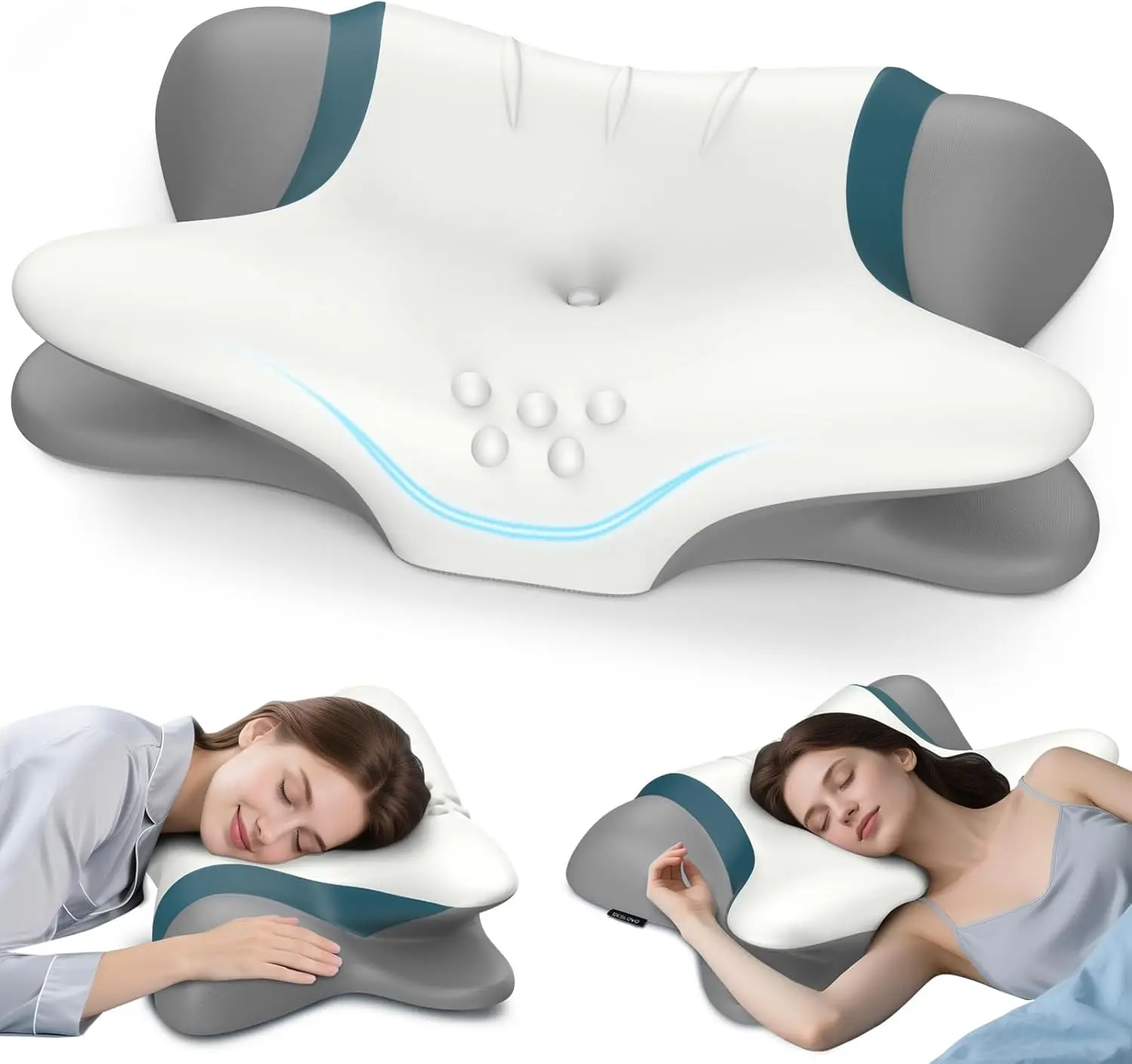 Cervical Neck Pillow for Pain Relief, Ergonomic Side Sleeper Cooling Memory Foam Pillows for Neck Support, Contour Orthopedic
Cervical Neck Pillow for Pain Relief, Ergonomic Side Sleeper Cooling Memory Foam Pillows for Neck Support, Contour Orthopedic