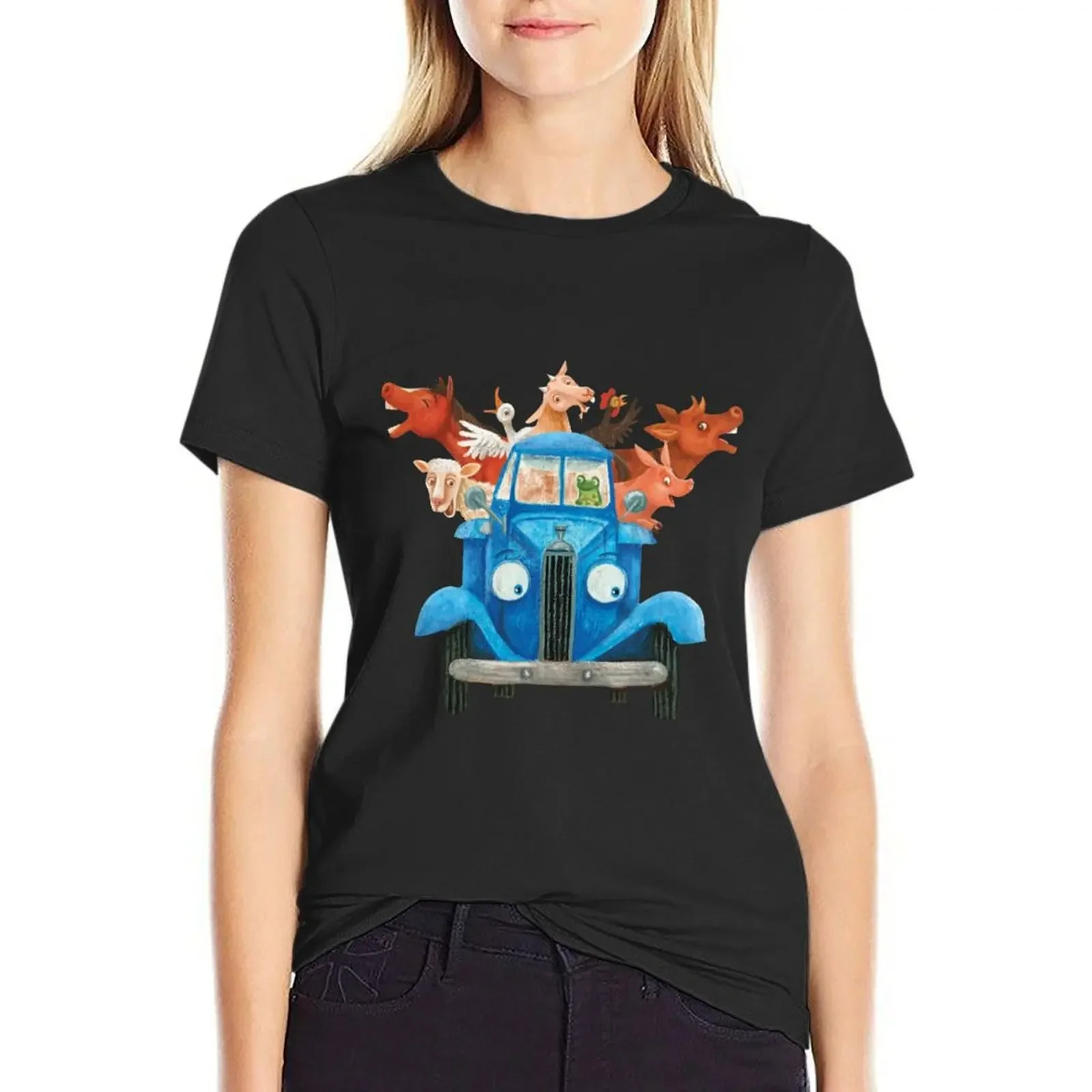Little blue truck with farm animals classic illustration T-Shirt blanks t shirt dress Women
Little blue truck with farm animals classic illustration T-Shirt blanks t shirt dress Women