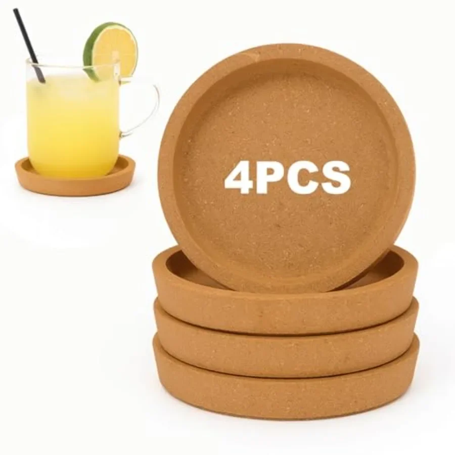 4 Inch Cork Coasters for Drinks Set of 4 - Absorbent and Heat Resistant Cup Mats with Raised Lip, Non-Stick Table Protective Co
4 Inch Cork Coasters for Drinks Set of 4 - Absorbent and Heat Resistant Cup Mats with Raised Lip, Non-Stick Table Protective Co