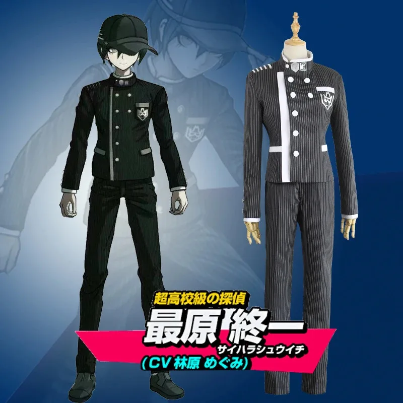 Anime Danganronpa V3 Saihara Shuichi Detective Uniform Hat Cosplay Costume Full Set Halloween Party Outfit
Anime Danganronpa V3 Saihara Shuichi Detective Uniform Hat Cosplay Costume Full Set Halloween Party Outfit