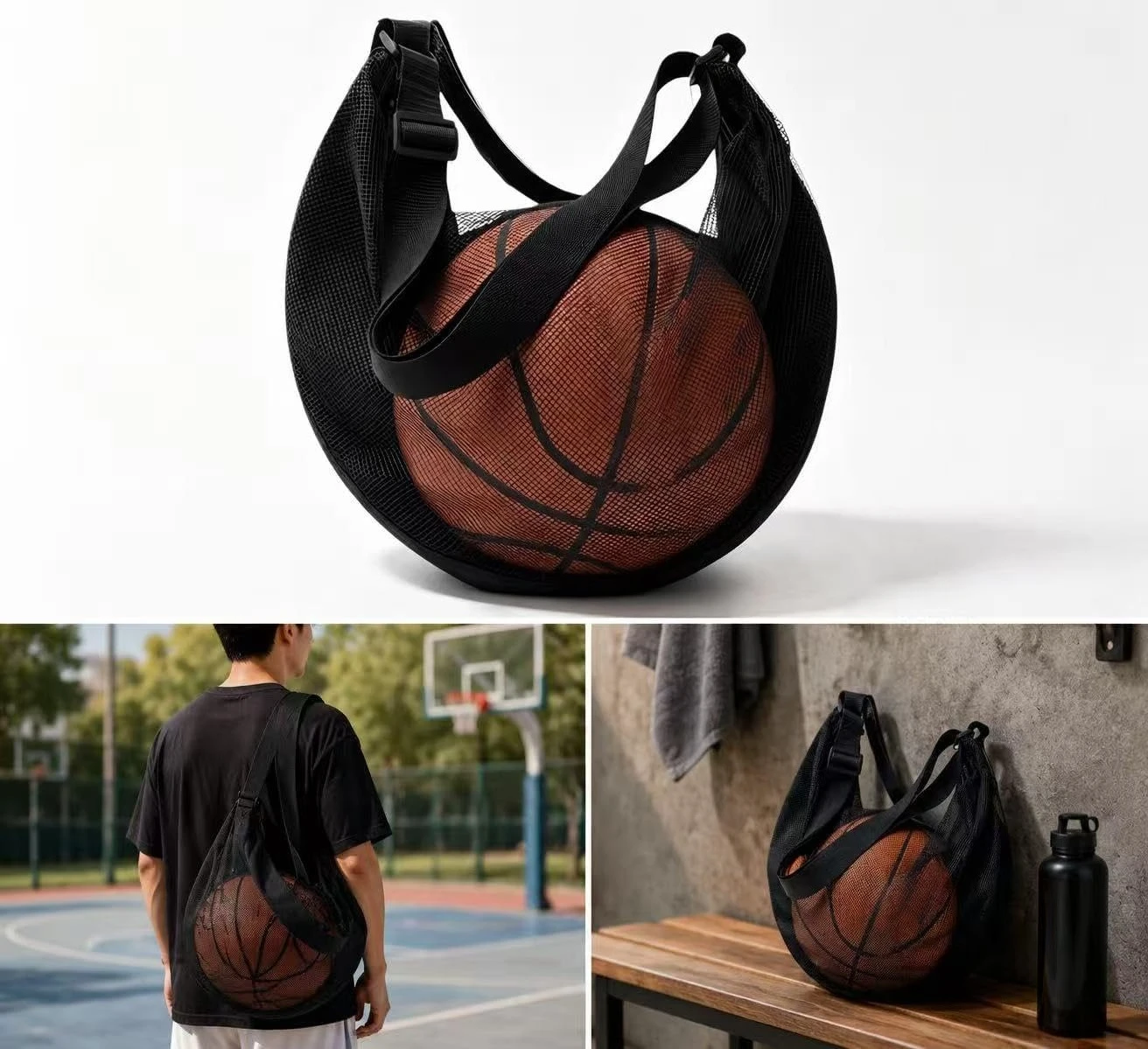 Anti-Tear Mesh Single Ball Bag 1/2Pcs Fits Size 7 Basketball Soccer Volleyball Crossbody Carrier With Adjustable Strap & Zipper
Anti-Tear Mesh Single Ball Bag 1/2Pcs Fits Size 7 Basketball Soccer Volleyball Crossbody Carrier With Adjustable Strap & Zipper