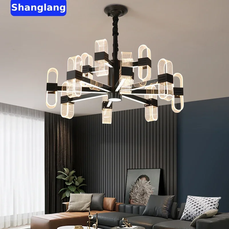 Современные минималистичные люстры, креативные акриловые люстры для столовой, гостиной, дизайнерский светильник для спальни, роскошная модель, подвесной светильник для комнаты