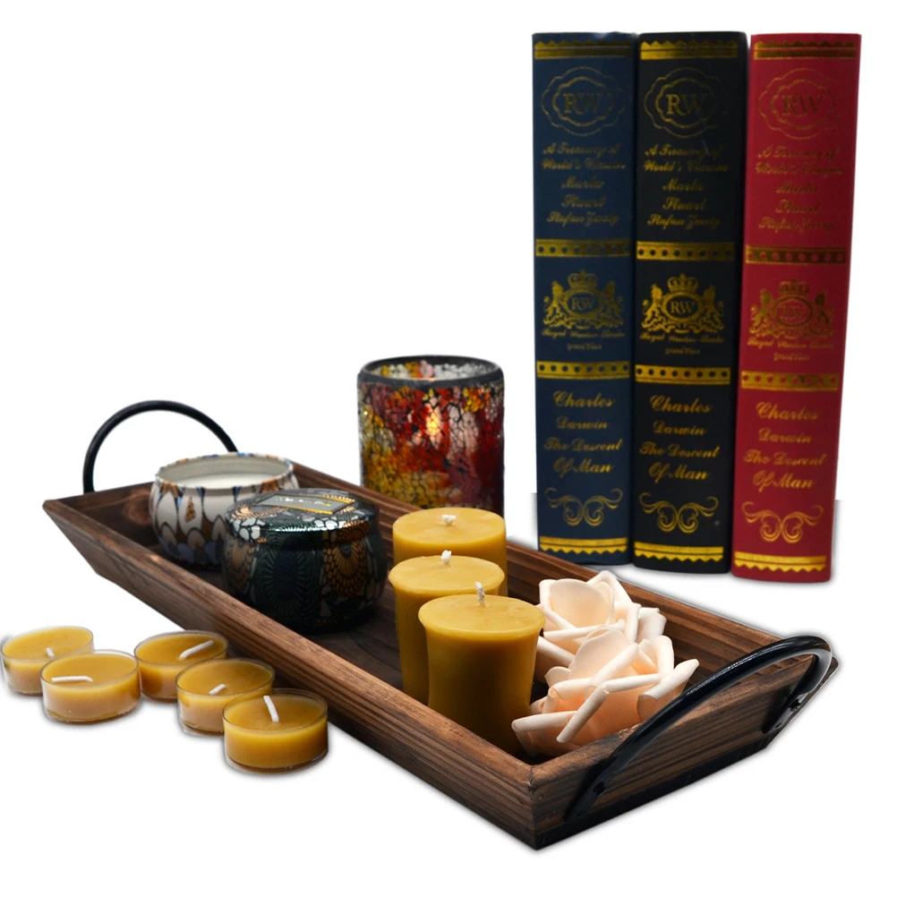 Stylish Wooden Tray Farmhouse Decorative Tray Tea Light Candles Rustic Home Kitchen Table Centerpiece Wedding Party
Stylish Wooden Tray Farmhouse Decorative Tray Tea Light Candles Rustic Home Kitchen Table Centerpiece Wedding Party