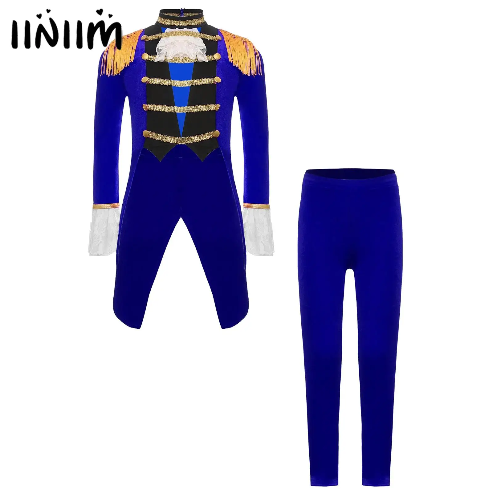 Kids Girls Boys Halloween Circus Ringmaster Cosplay Costume Lace Cuffs Fringe Epaulet Magician Lion Tamer Tailcoat And Pants Set
Kids Girls Boys Halloween Circus Ringmaster Cosplay Costume Lace Cuffs Fringe Epaulet Magician Lion Tamer Tailcoat And Pants Set