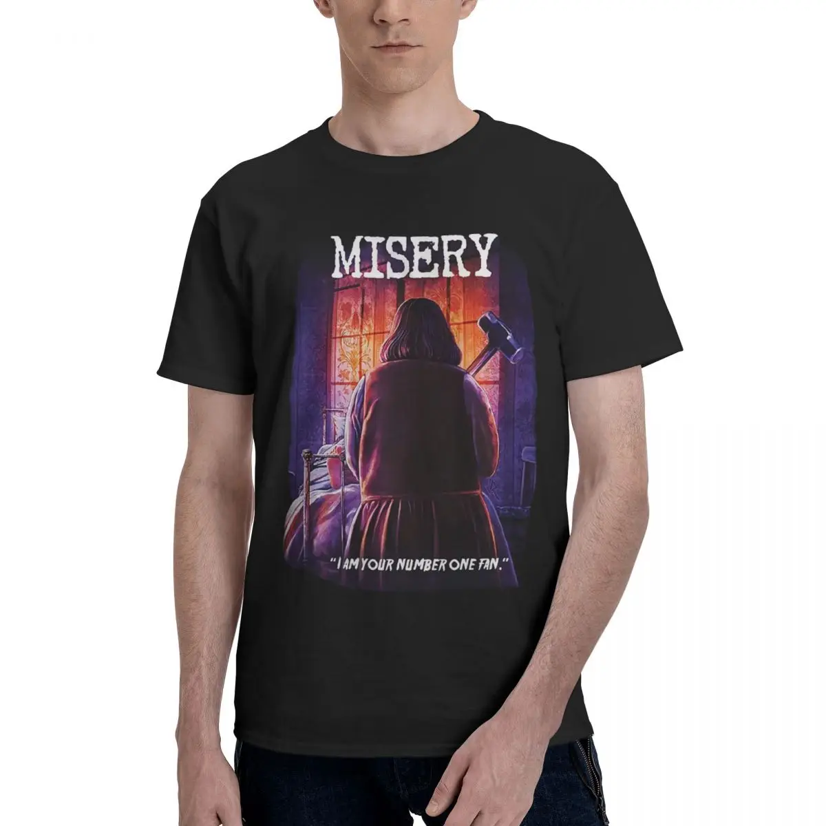 Misery Number One Fan, повседневная дышащая удобная футболка из 100% хлопка, новые подарки и футболки, мужская футболка
Misery Number One Fan, повседневная дышащая удобная футболка из 100% хлопка, новые подарки и футболки, мужская футболка