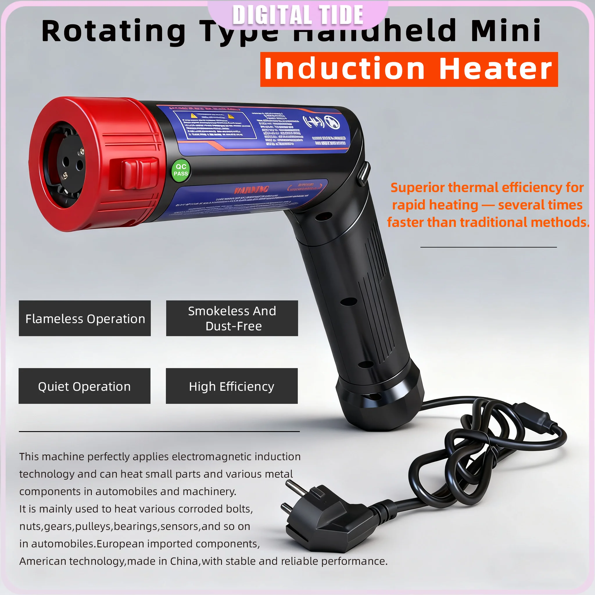 1700W Mini Flameless Magnetic Induction Heaters 110V/220V Car Bolt Remover Repair Tools with 4 Coils
1700W Mini Flameless Magnetic Induction Heaters 110V/220V Car Bolt Remover Repair Tools with 4 Coils