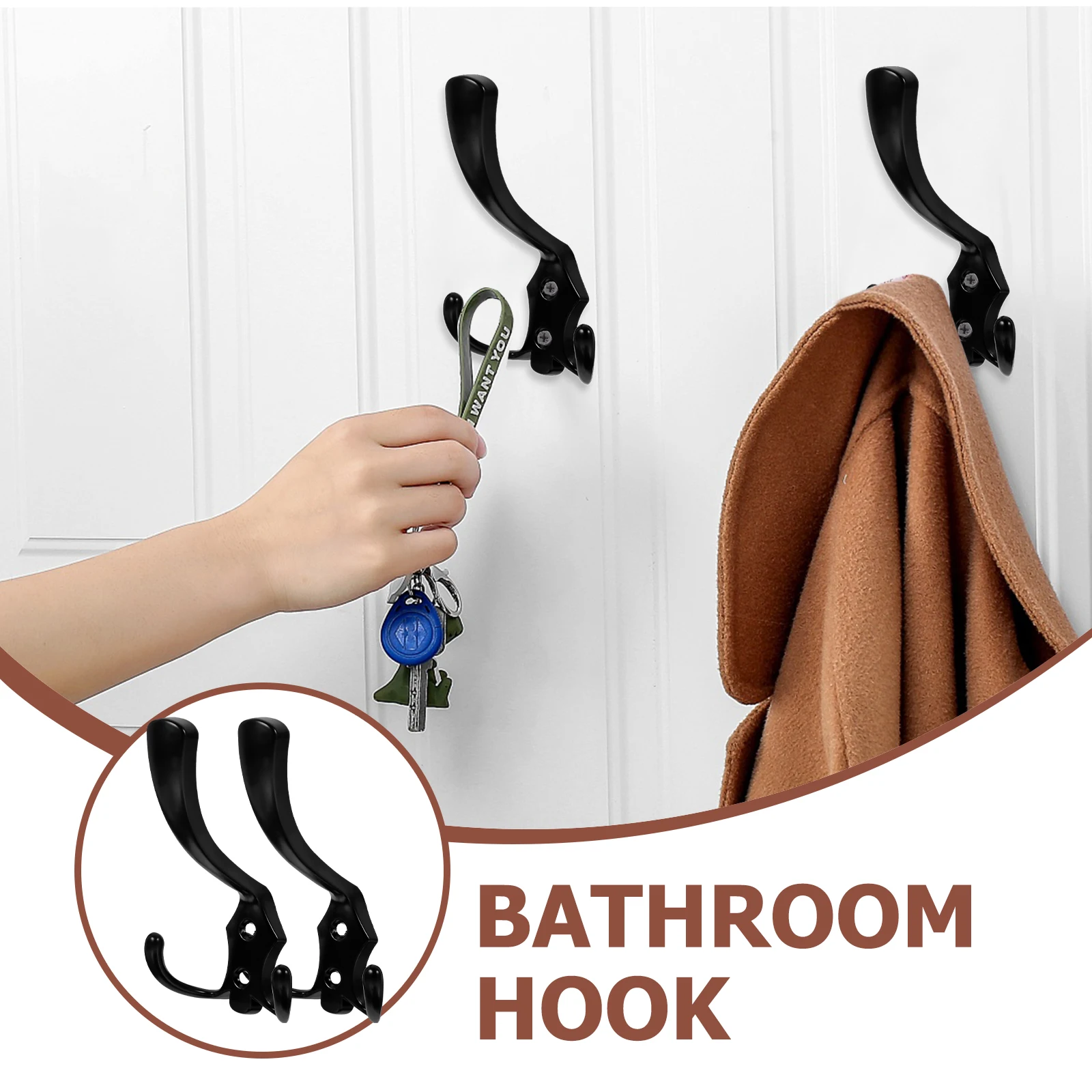 6pcs Zinc Alloy Hat Hooks Modern Bathroom Wall Mount StorageHooks Black Space Saving Decorative Hangers For Clothes Towels
6pcs Zinc Alloy Hat Hooks Modern Bathroom Wall Mount StorageHooks Black Space Saving Decorative Hangers For Clothes Towels