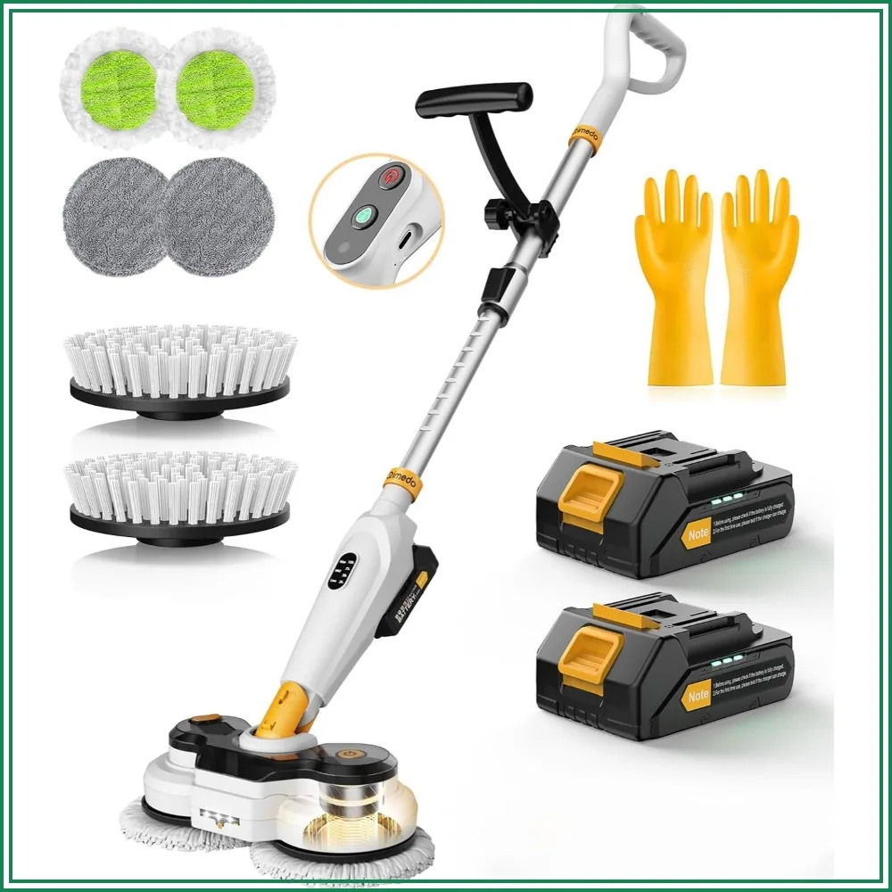 Cordless Electric Mop & Scrubber for Floor Cleaning, Automatic Spin Mop with Smart Display, Rotating Mop with LED Light & Water Spray
Cordless Electric Mop & Scrubber for Floor Cleaning, Automatic Spin Mop with Smart Display, Rotating Mop with LED Light & Water Spray