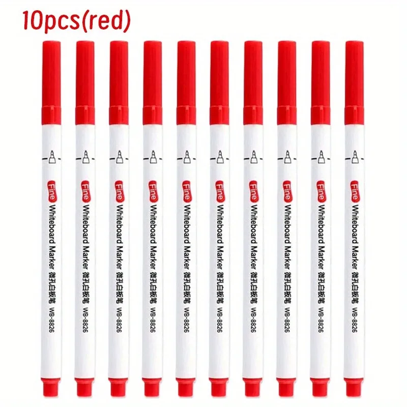 10pcs Ultra Fine 0.5MM Erasable Whiteboard Pen Teaching Office Creative Color Marking Pen Ultra Fine Dry Cleaning Pen
10pcs Ultra Fine 0.5MM Erasable Whiteboard Pen Teaching Office Creative Color Marking Pen Ultra Fine Dry Cleaning Pen