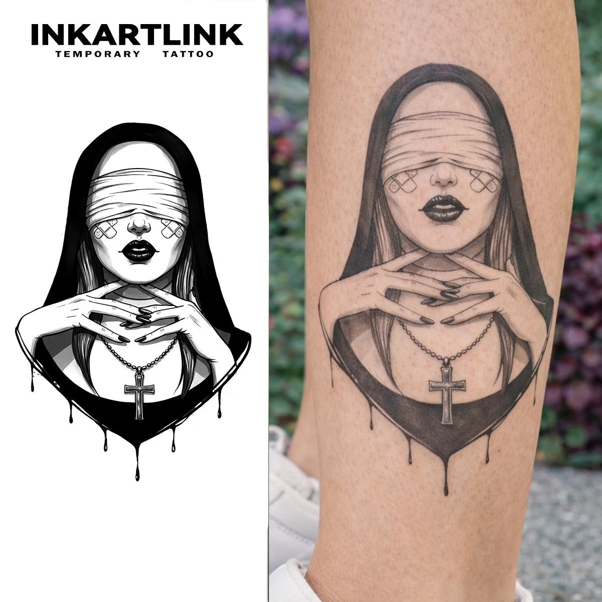Водостойкая тату-наклейка INKARTLINK Dark Gothic Juice Tattoo Patch с эффектом стойкого цвета на 1-2 недели, незаменима для модных людей.
Водостойкая тату-наклейка INKARTLINK Dark Gothic Juice Tattoo Patch с эффектом стойкого цвета на 1-2 недели, незаменима для модных людей.