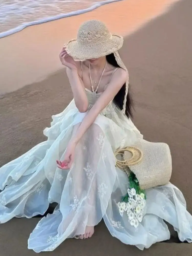 Sweet Summer Beach Vacation Style Off-Shoulder A-Line Fairy Skirt Dress Women's Soft Cotton High Waist Gown for Beach Holiday
Sweet Summer Beach Vacation Style Off-Shoulder A-Line Fairy Skirt Dress Women's Soft Cotton High Waist Gown for Beach Holiday