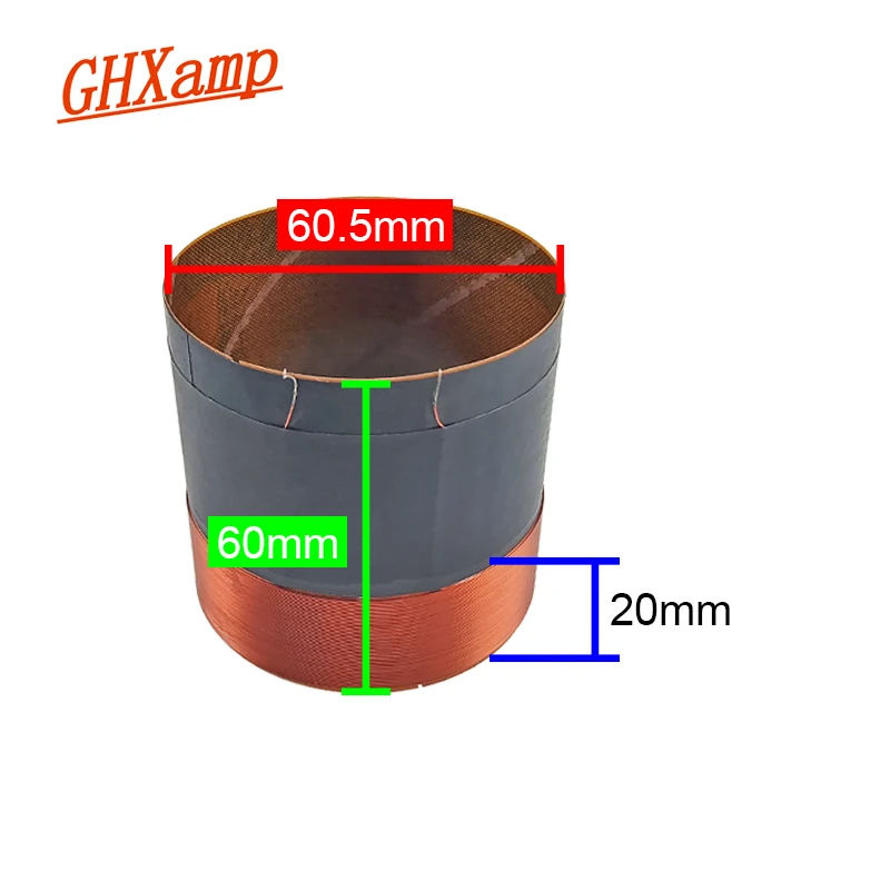 GHXAMP 60.5mm Fiberglass Bass Speaker Voice Coil Round Copper Wire 12 Inch 15 Inch Professional Speaker Repair Accessories 2PCS
GHXAMP 60.5mm Fiberglass Bass Speaker Voice Coil Round Copper Wire 12 Inch 15 Inch Professional Speaker Repair Accessories 2PCS