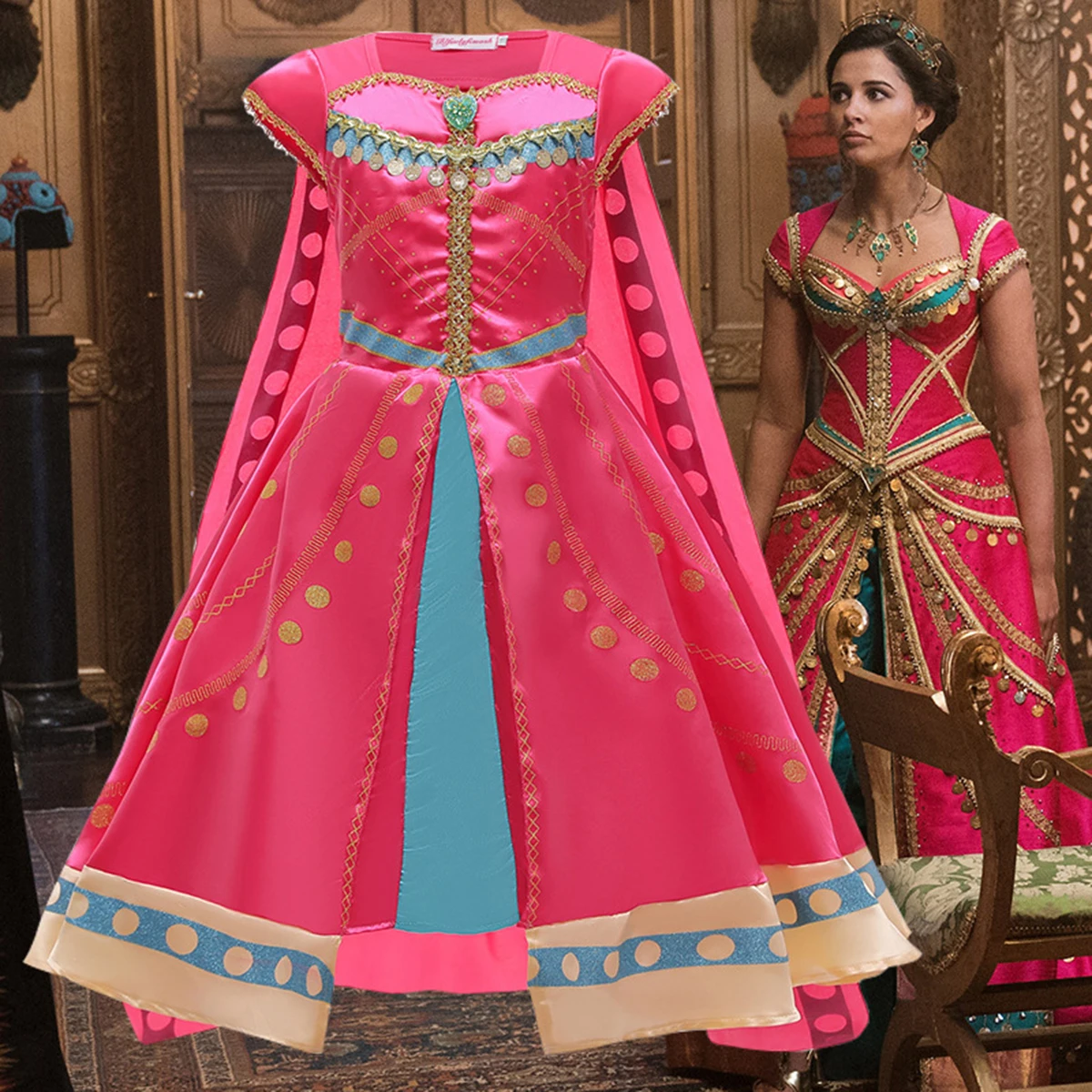 Shiny Toddler Little Girls Movie Aladdin Princess Jasmine Cosplay Halloween Dress Birthday Party Dress
Shiny Toddler Little Girls Movie Aladdin Princess Jasmine Cosplay Halloween Dress Birthday Party Dress
