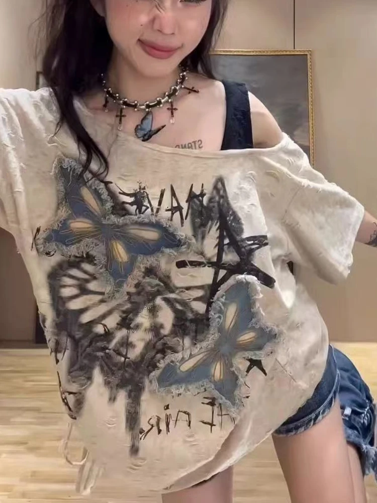 Harajuku Y2k Print Streetwear T-shirt Women Vintage Elegant Aesthetic Short Sleeve Top Fashion Gothic Casual Irregular Bow Tees
Harajuku Y2k Print Streetwear T-shirt Women Vintage Elegant Aesthetic Short Sleeve Top Fashion Gothic Casual Irregular Bow Tees