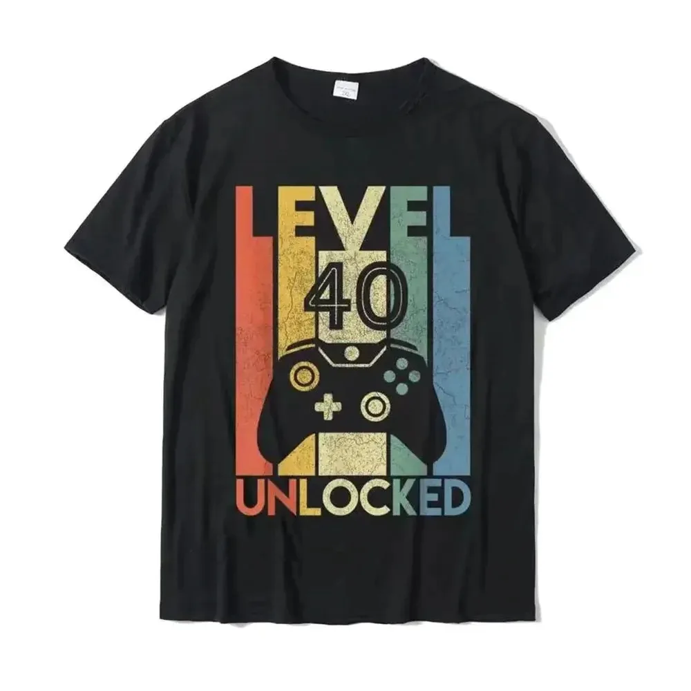 Level 40 Unlocked Funny Video Gamer 40th Birthday Gift T- Printed On For Men Wholesale Cotton T Shirts Party 80187
Level 40 Unlocked Funny Video Gamer 40th Birthday Gift T- Printed On For Men Wholesale Cotton T Shirts Party 80187