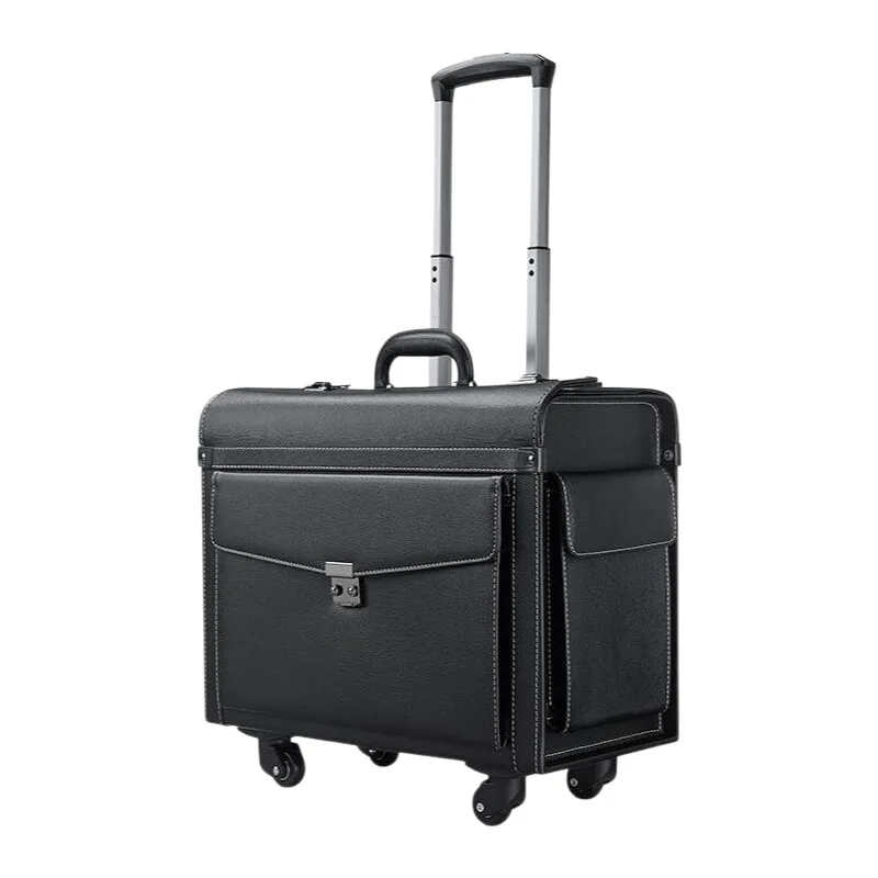 18Inch Leather Airline Pilot Trolley Luggage Cabin Suitcase Travel Bag For Business
18Inch Leather Airline Pilot Trolley Luggage Cabin Suitcase Travel Bag For Business
