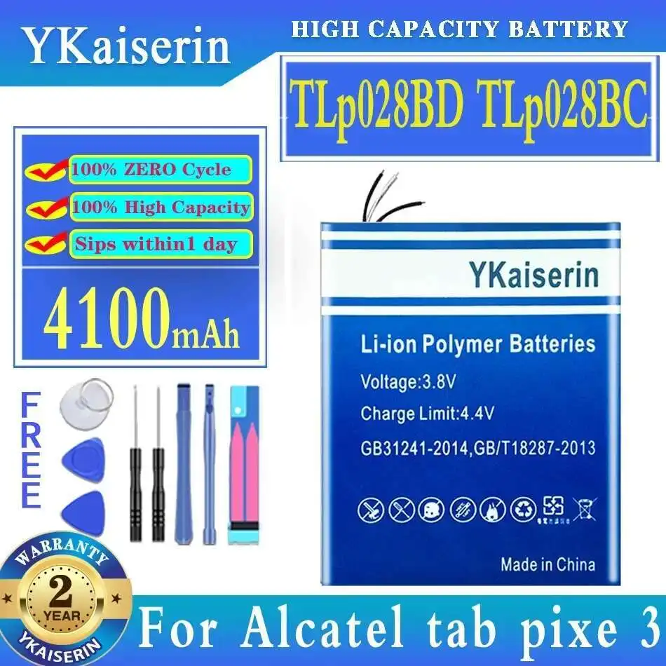 Для Alcatel Tab Pixe 3 4100 мАч аккумулятор для ноутбука надежный блок питания TLp028BD TLp028BC
Для Alcatel Tab Pixe 3 4100 мАч аккумулятор для ноутбука надежный блок питания TLp028BD TLp028BC