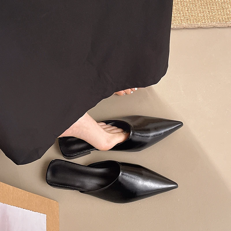 French Retro Pointed Toe Baotou Half Slippers Women Wear 2026 New Commuter Temperament Low-heeled Sandals
French Retro Pointed Toe Baotou Half Slippers Women Wear 2026 New Commuter Temperament Low-heeled Sandals