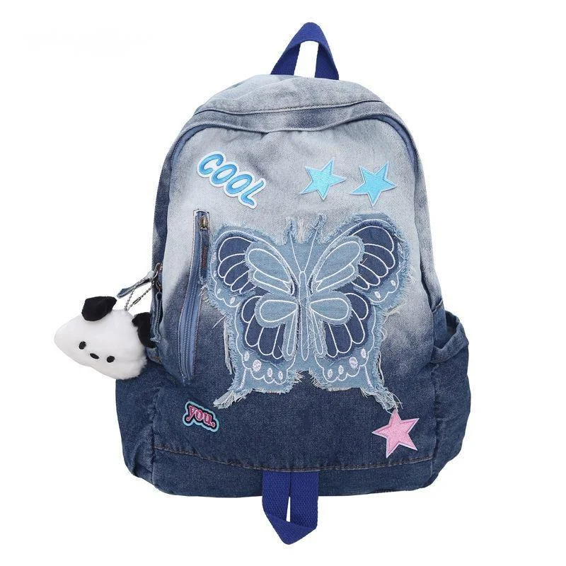 Kawaii Backpack High-capacity Women School Bag Tie Dyed Denim Blue Student High School College Girl Birthday Gift
Kawaii Backpack High-capacity Women School Bag Tie Dyed Denim Blue Student High School College Girl Birthday Gift