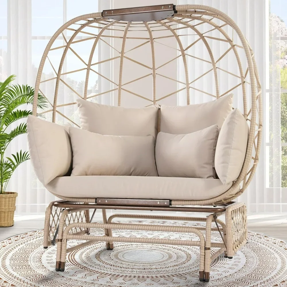 Oversized Wicker Double Egg Chair w/ 7 Cushions 500lb Capacity Lounge Basket Strong Heavy-Duty Steel Frame for Indoor Outdoor
Oversized Wicker Double Egg Chair w/ 7 Cushions 500lb Capacity Lounge Basket Strong Heavy-Duty Steel Frame for Indoor Outdoor