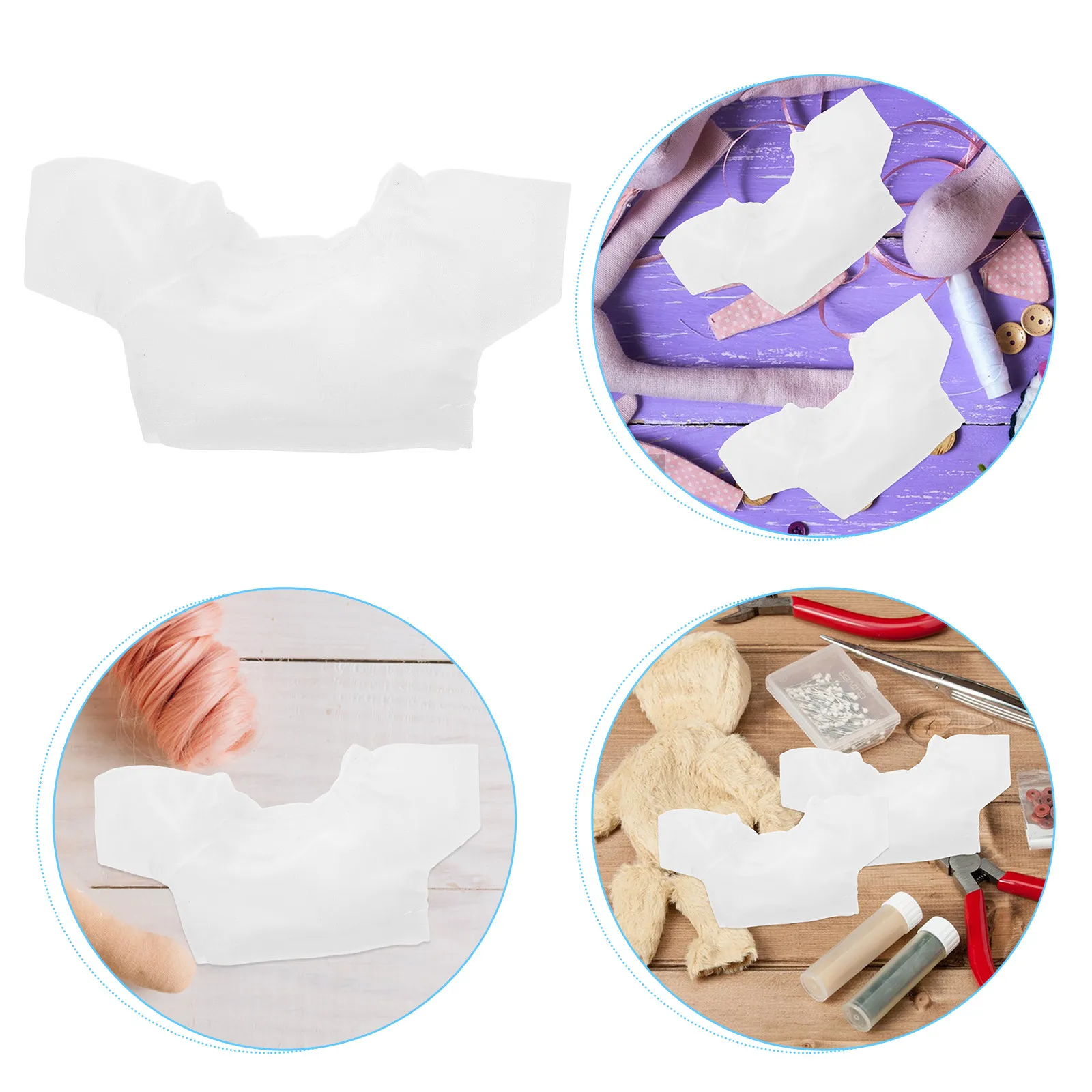 6Pcs Bear Tshirts for Stuffed Animals Soft White Blank Outfit Set Stylish Collar Mini Stuffed Animal T-Shirt
6Pcs Bear Tshirts for Stuffed Animals Soft White Blank Outfit Set Stylish Collar Mini Stuffed Animal T-Shirt