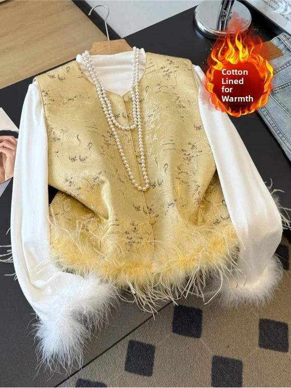 New Chinese Sle Warm Cotton Vest with Embroidery No Sve Women's Faionable Quilted Top round Ne Single Button Closure
New Chinese Sle Warm Cotton Vest with Embroidery No Sve Women's Faionable Quilted Top round Ne Single Button Closure