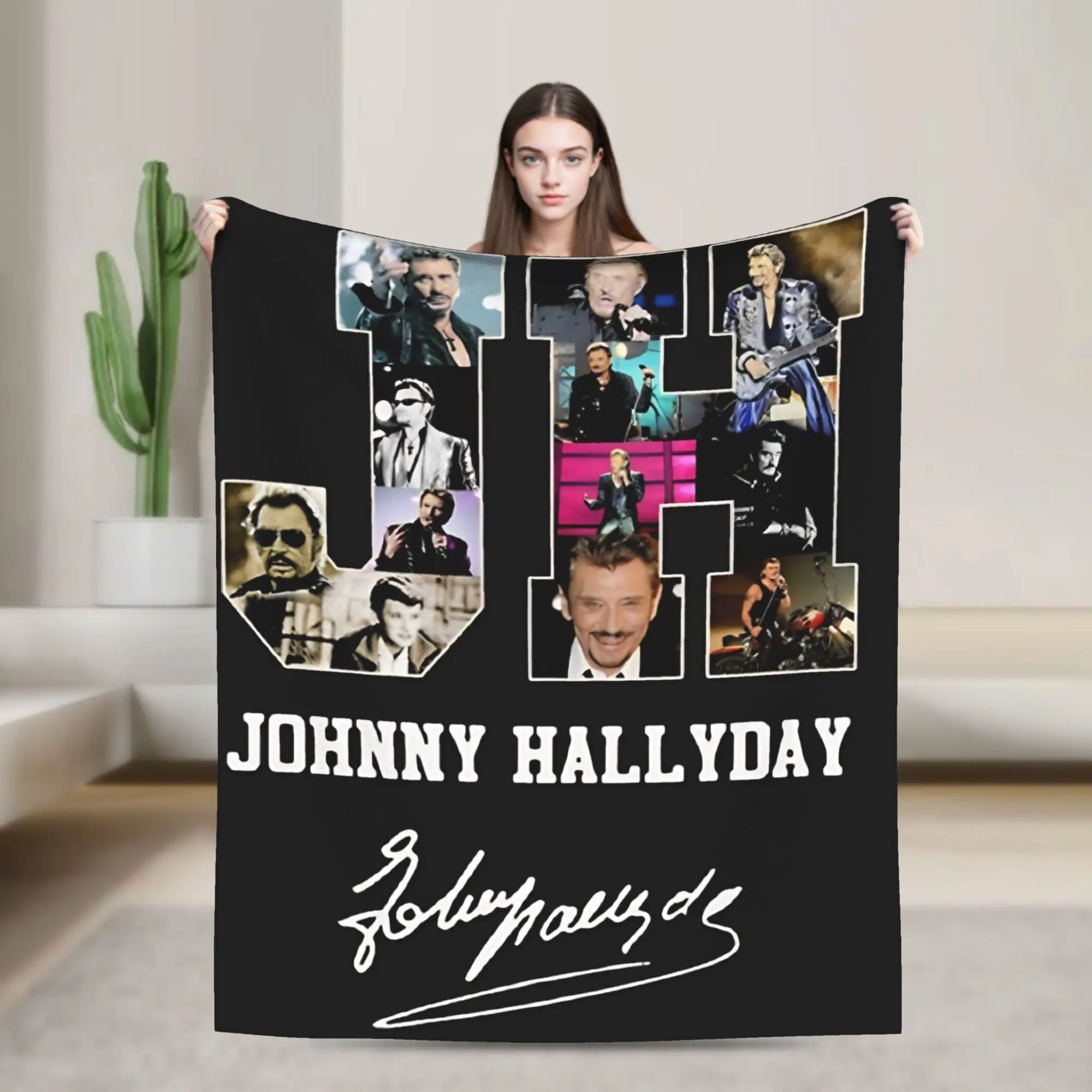 Rock Star Johnny Hallyday Flannel Blanket Soft Warm Throw Blanket for Outdoor Travel Novelty Bedspread Sofa Bed Cover
Rock Star Johnny Hallyday Flannel Blanket Soft Warm Throw Blanket for Outdoor Travel Novelty Bedspread Sofa Bed Cover