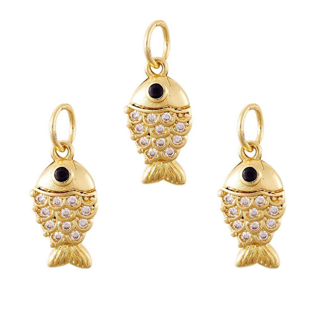 3pcs Brass Micro Pave Clear Cubic Zirconia Fish Pendants Charms For Earrings Necklace DIY Jewelry Making Findings
3pcs Brass Micro Pave Clear Cubic Zirconia Fish Pendants Charms For Earrings Necklace DIY Jewelry Making Findings