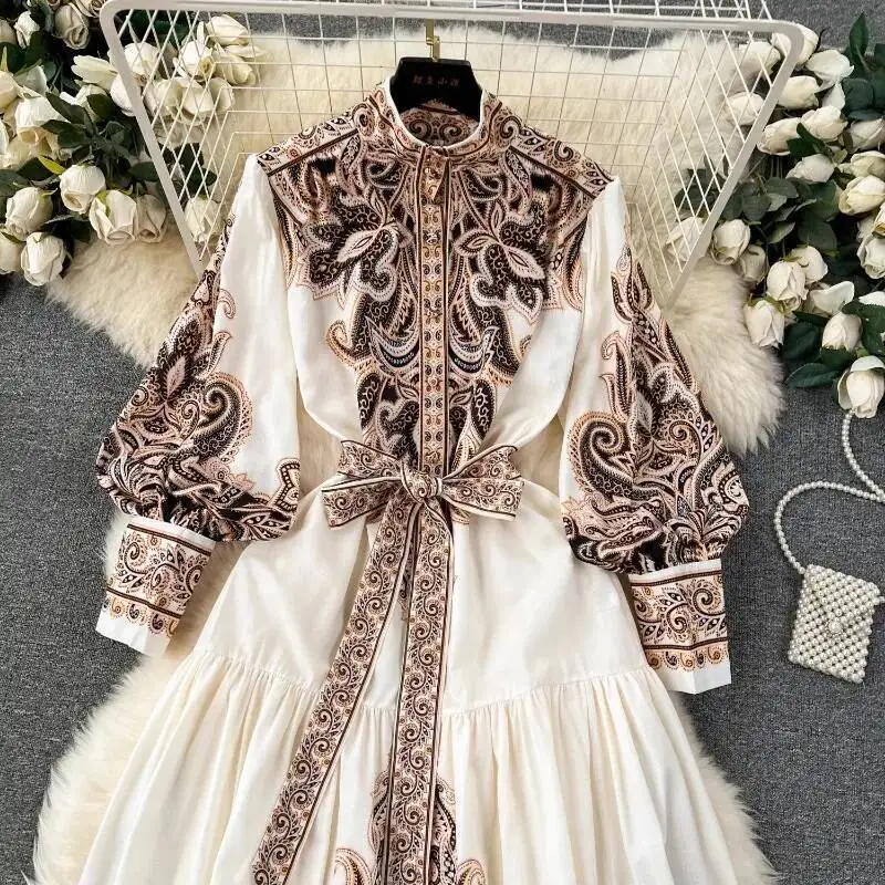 BabYoung American Vintage Lantern Sleeve Dresses Slim Waist A-Line Dress For Women Y2k Stand Collar Print Vestidos Mujer
BabYoung American Vintage Lantern Sleeve Dresses Slim Waist A-Line Dress For Women Y2k Stand Collar Print Vestidos Mujer