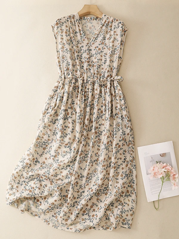 Elegant Mid-Length Sleeveless Print Dress Women's Summer plus Size Artistic Style Casual Wear High Waist A-Line Gown
Elegant Mid-Length Sleeveless Print Dress Women's Summer plus Size Artistic Style Casual Wear High Waist A-Line Gown