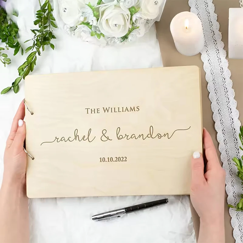 Personalised Wedding Wooden Guest Book Rustic A4/A5 Sign-in Book Custom Photo Album book Wedding Engagement Anniversary Gifts
Personalised Wedding Wooden Guest Book Rustic A4/A5 Sign-in Book Custom Photo Album book Wedding Engagement Anniversary Gifts