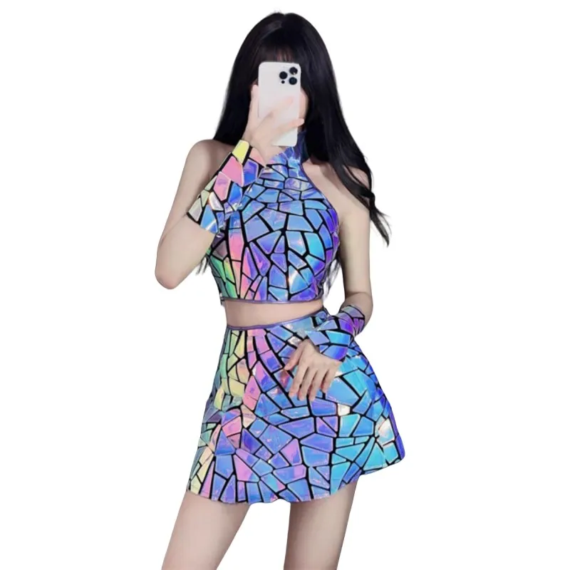 Nightclub Bar Women Dance Team Singer Performance Costume Birthday Party Festival Clothing Purple Laser Mirror Tops Skirt Outfit
Nightclub Bar Women Dance Team Singer Performance Costume Birthday Party Festival Clothing Purple Laser Mirror Tops Skirt Outfit