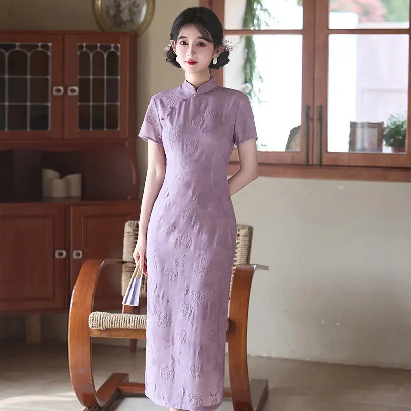 Purple New Chinese Suzhou Long Qipao Improved Young Style 2026 New Female Summer Qipao
Purple New Chinese Suzhou Long Qipao Improved Young Style 2026 New Female Summer Qipao