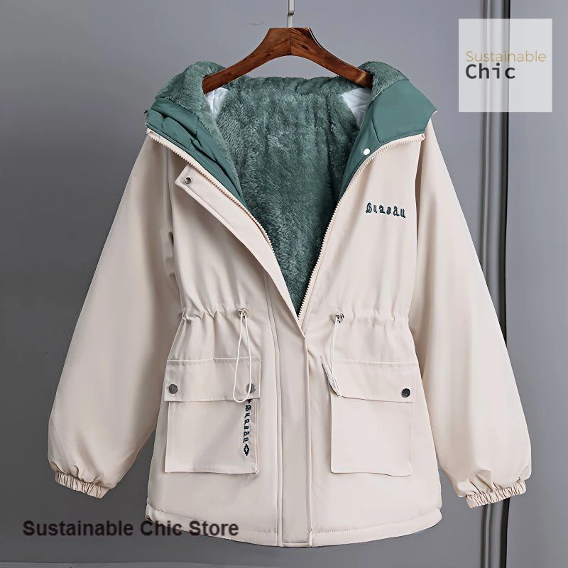 Korean-style little man school overcomes women's autumn and winter new loose hooded mother plus velvet padded cotton coat
Korean-style little man school overcomes women's autumn and winter new loose hooded mother plus velvet padded cotton coat
