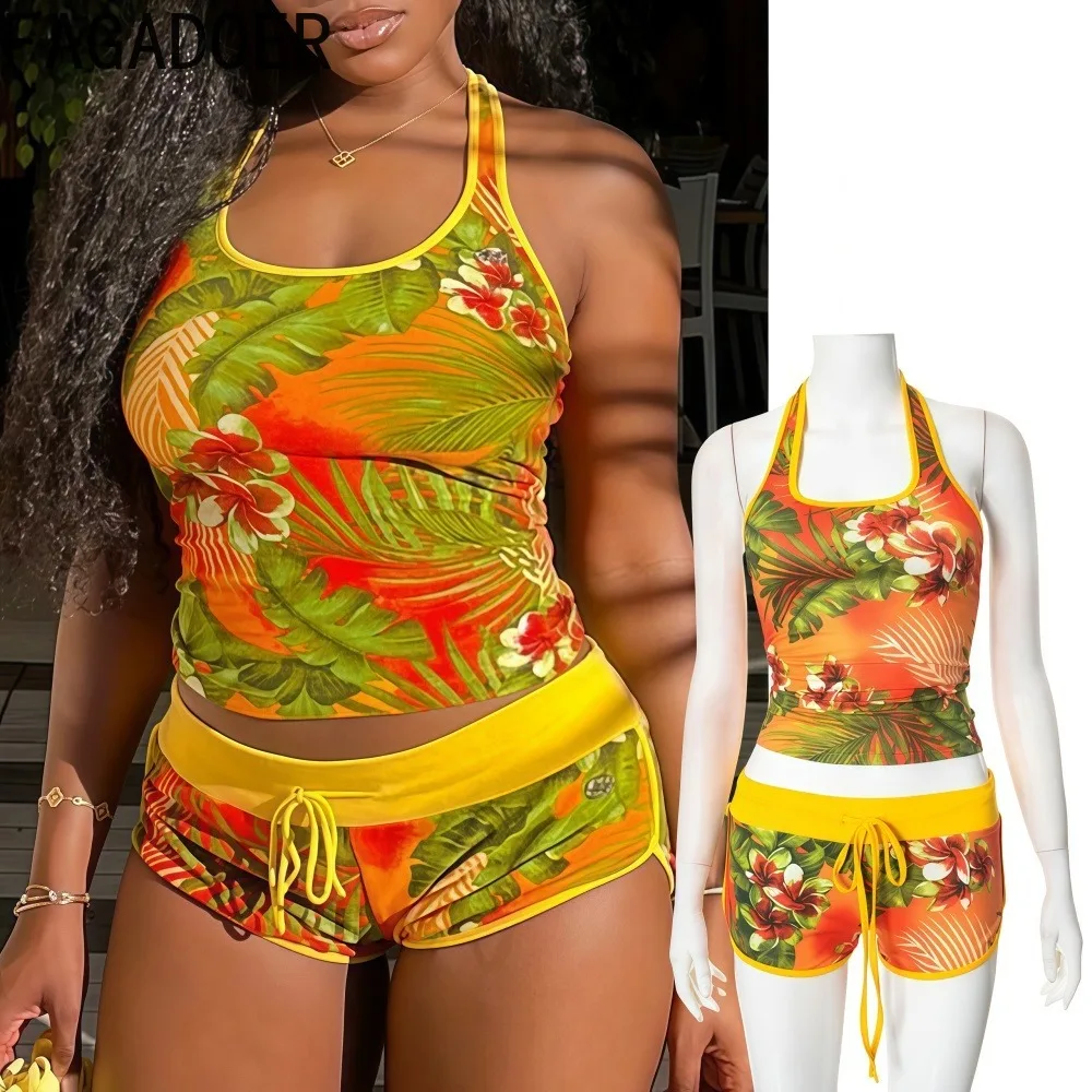 FAGADOER Fashion Print Patchwork 2 Piece Sets Woman Outfit Sleeveless Tank Crop Tops and Shorts Suits Female Summer Spring New
FAGADOER Fashion Print Patchwork 2 Piece Sets Woman Outfit Sleeveless Tank Crop Tops and Shorts Suits Female Summer Spring New