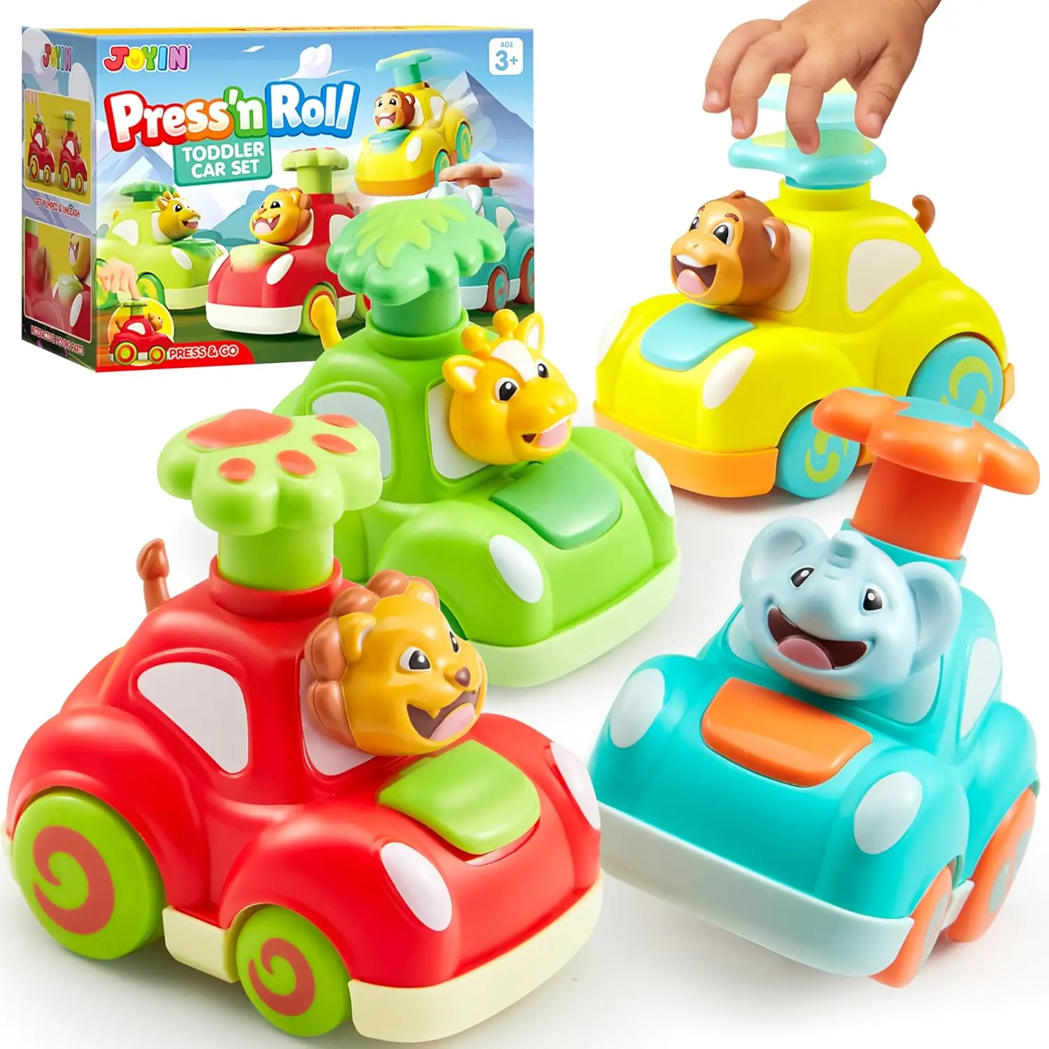 4 Pack Press and Go Animal Cars for Toddlers - Elephant, Monkey, Giraffe, Lion - Wind Up Toy, Birthday Gift for Kids
4 Pack Press and Go Animal Cars for Toddlers - Elephant, Monkey, Giraffe, Lion - Wind Up Toy, Birthday Gift for Kids