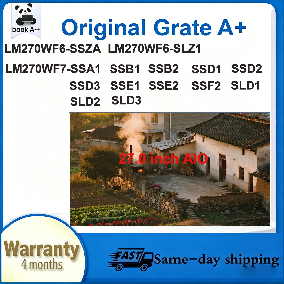Original New A+ 27" IPS LCD Screen LM270WF6 SSZA SLZ1 LM270WF7 SSA1 SSB1 SSB2 SSD1 SSD2 SSD3 SSE1 SSE2 SSF2 SLD1 SLD2 SLD3
Original New A+ 27" IPS LCD Screen LM270WF6 SSZA SLZ1 LM270WF7 SSA1 SSB1 SSB2 SSD1 SSD2 SSD3 SSE1 SSE2 SSF2 SLD1 SLD2 SLD3