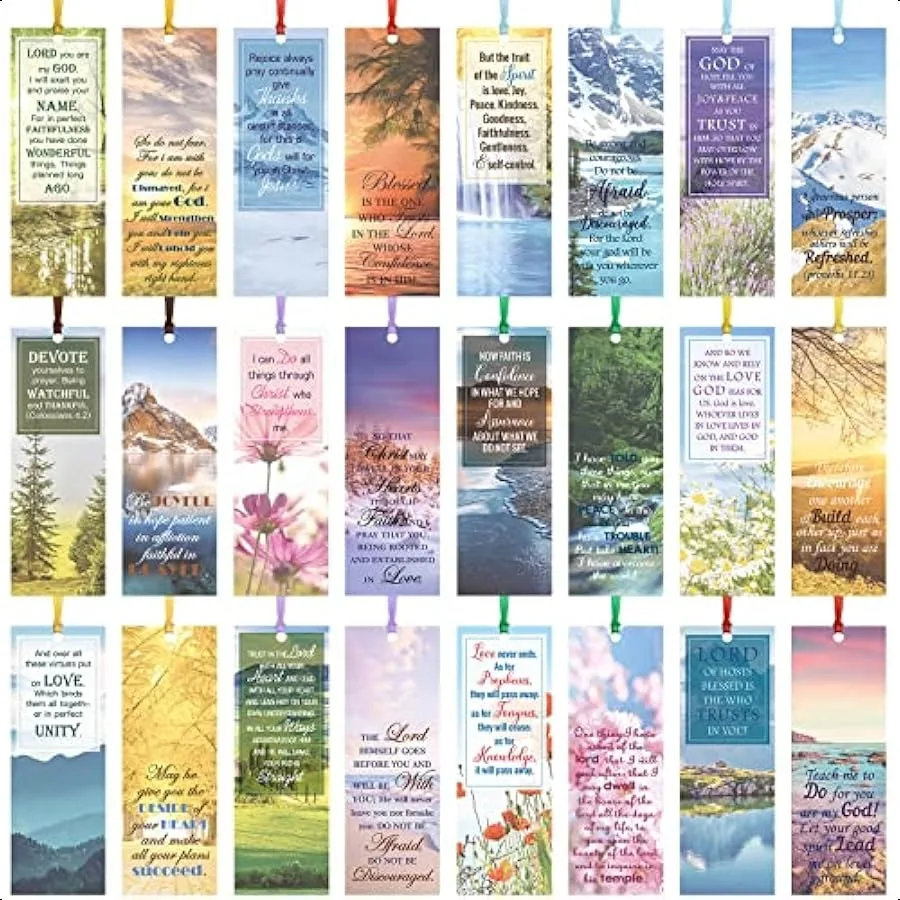120 Pcs Bible Verse Inspirational Bookmarks Scripture Christian Motivational Bookmarks Encouragement Verse Page Marker with Col
120 Pcs Bible Verse Inspirational Bookmarks Scripture Christian Motivational Bookmarks Encouragement Verse Page Marker with Col