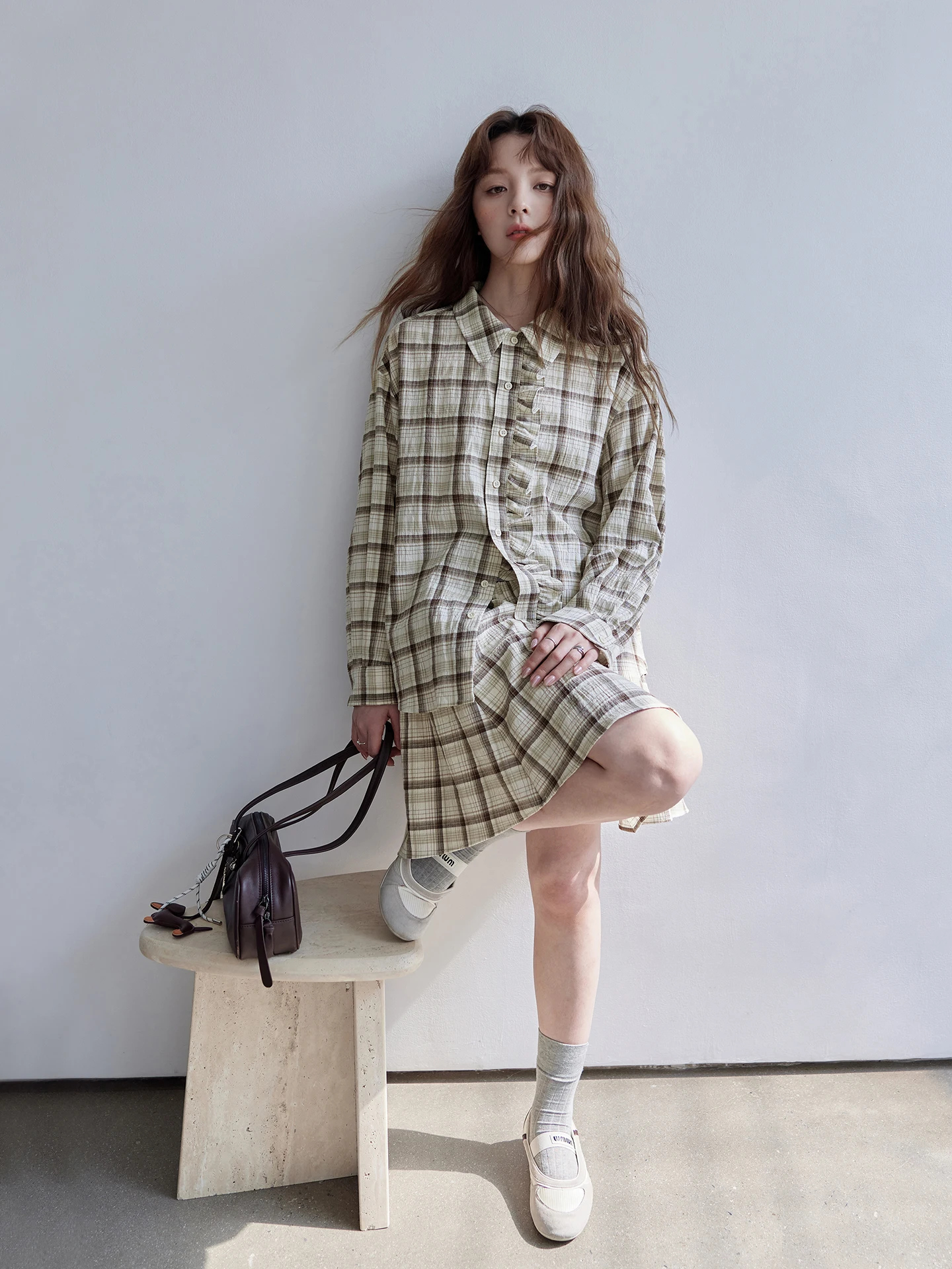 Momolife Vintage Preppy Yellow Plaid Women's Spring Set Pleated Skirt Ruffle Long Sleeve Shirt Casual Style Cotton Blend
Momolife Vintage Preppy Yellow Plaid Women's Spring Set Pleated Skirt Ruffle Long Sleeve Shirt Casual Style Cotton Blend