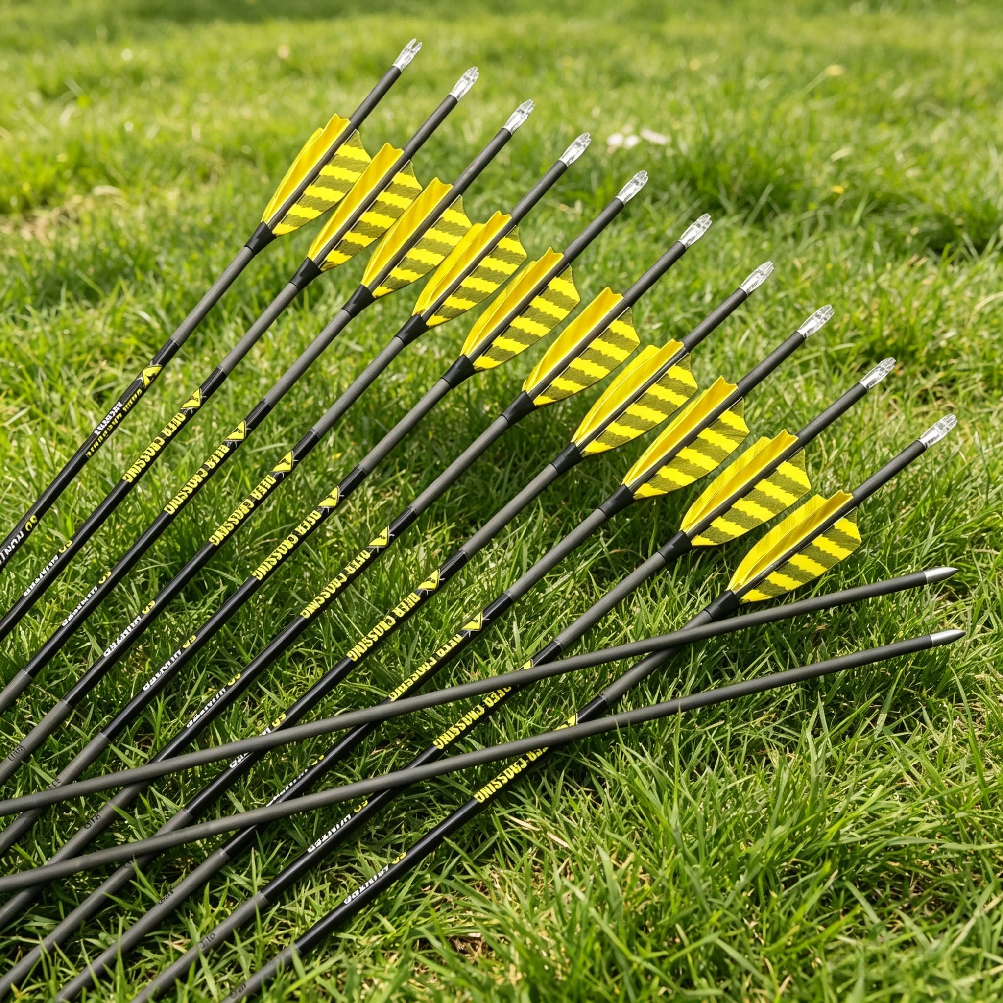 100% Pure Carbon Arrows +/-0.003" Straightness ID4.2/6.2mm Spine 300-1000 with Shield Real Feathers for Hunting 24pc
100% Pure Carbon Arrows +/-0.003" Straightness ID4.2/6.2mm Spine 300-1000 with Shield Real Feathers for Hunting 24pc
